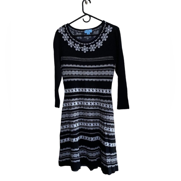 Cece Nordstrom Fair Isle A-Line Jacquard Knit Dress size S - Picture 11 of 13